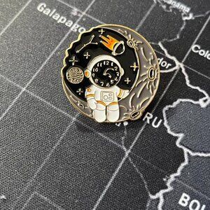 Cute cartoon space theme alloy brooch, including cartoon astronaut and whale-sh